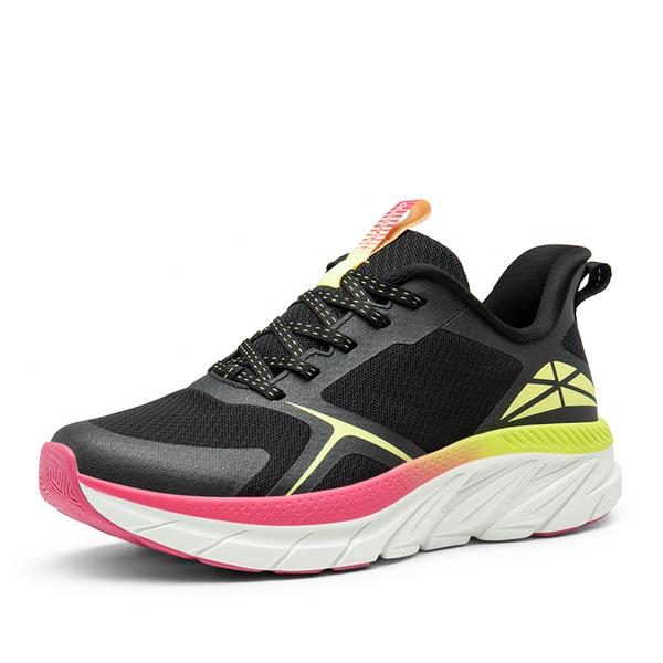 [Cloud Walker] Women's Athleisure Sneakers - BLACK/YELLOW/HOT PINK -  0